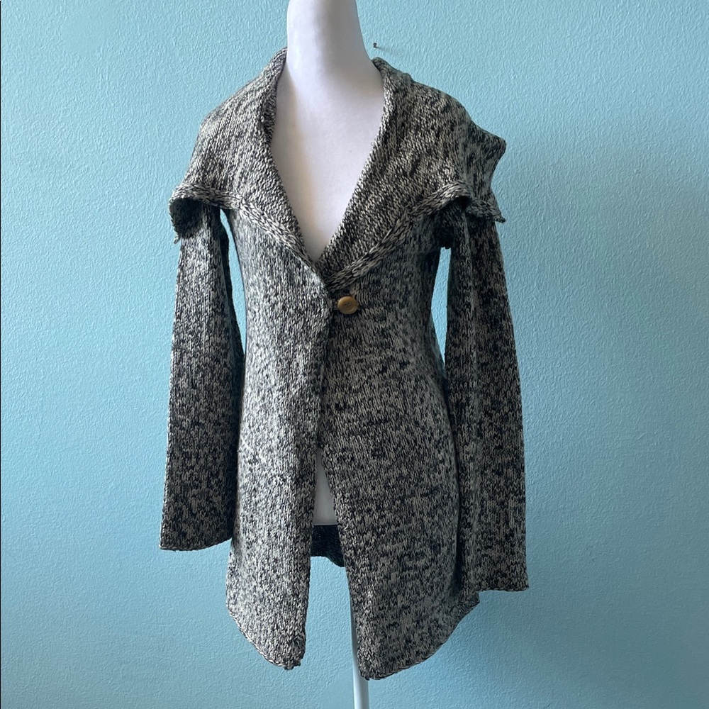 The Limited Marled Black & Cream Open Front Cardigan s/m